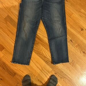 High Waist Cropped Straight Jeans